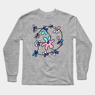 one line drawing flowers Long Sleeve T-Shirt